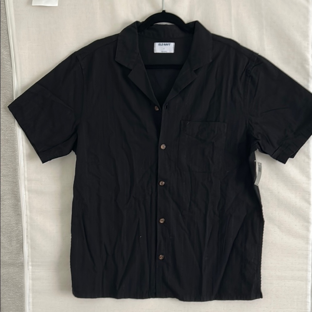 Black Dobby Short Sleeve Men's Shirt  NWT